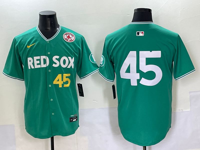 Men 2025 Boston Red Sox #45 No Name Dark Green Joint Name Nike MLB Jersey style 6